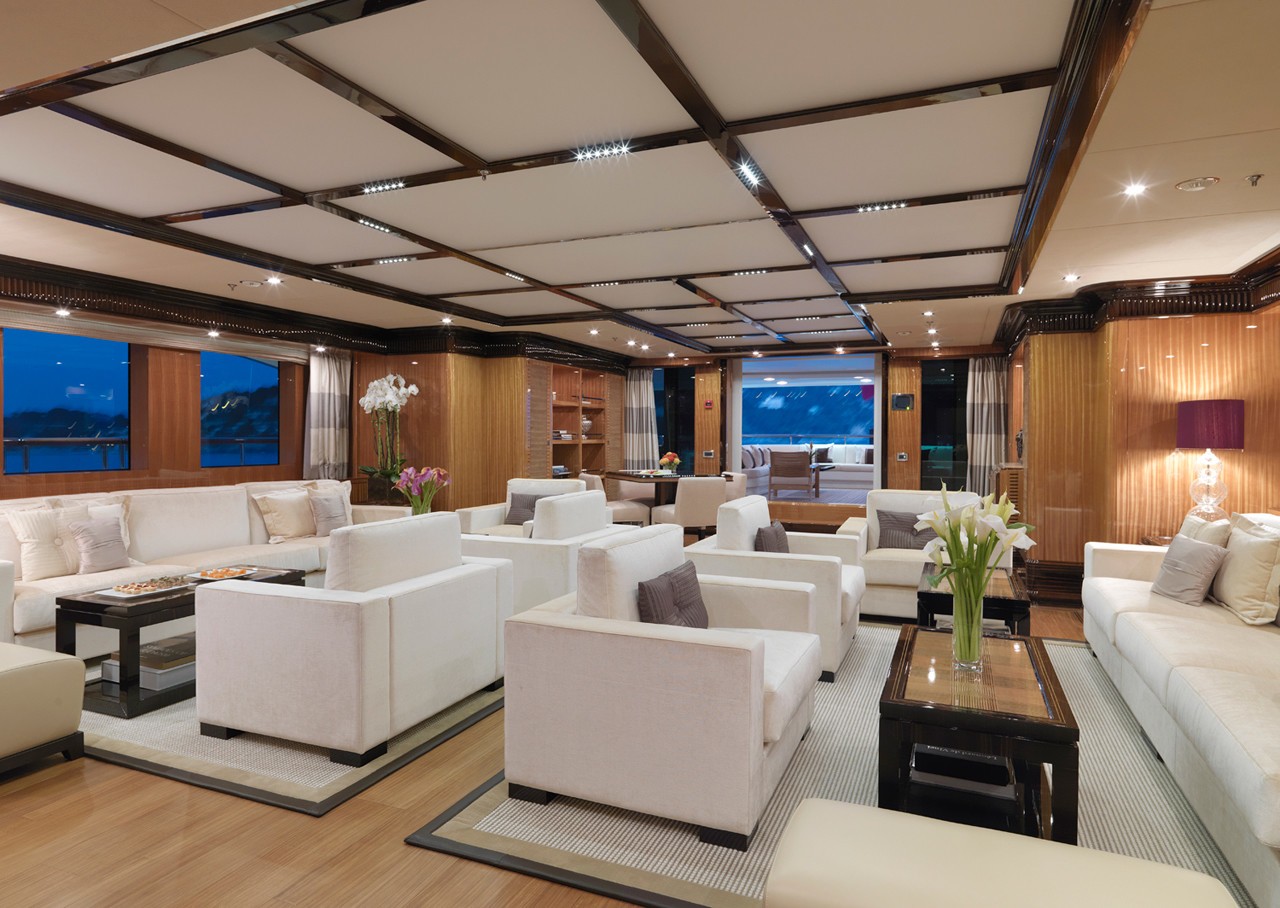 59m Custom Superyacht Main Saloon Seating Areas With Comfortable